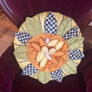 Mackenzie Childs lily pad Pillow. Used for display only. Like new. 2 available.